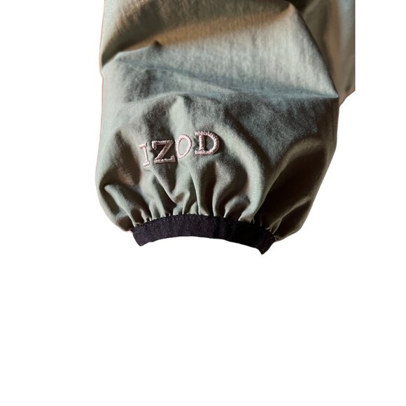 Izod XFG Mens Hooded Windbreaker Jacket L Nylon Olive Green Casual Outerwear - Picture 8 of 11